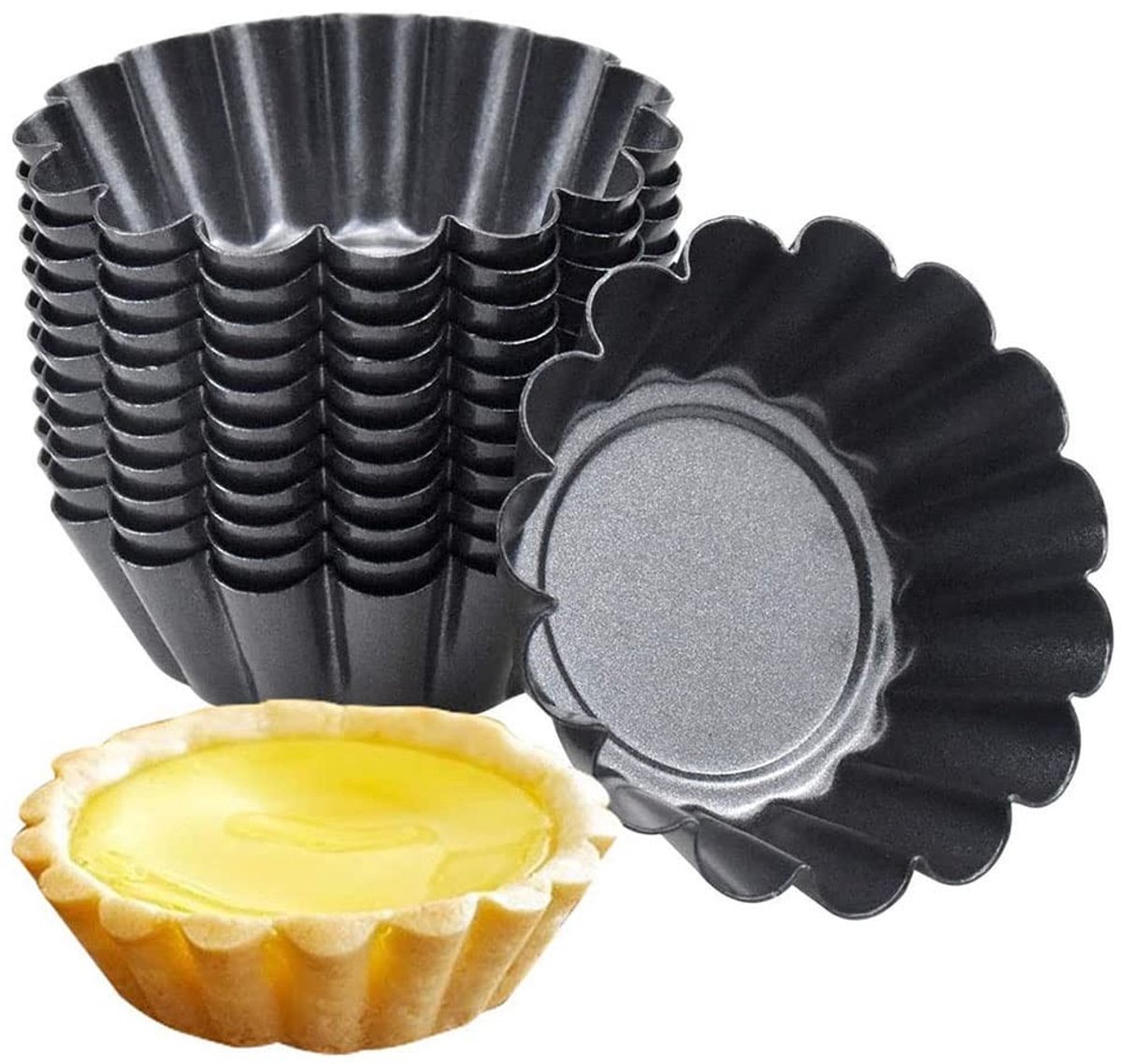 Dailygoods- Cupcakevorm 10 Stuks - Ronde Chrysant Vorm - Bakvormen - Niet Plakkerig - Duurzaam - Hoog Temperatuur Bestendig - Bakvorm