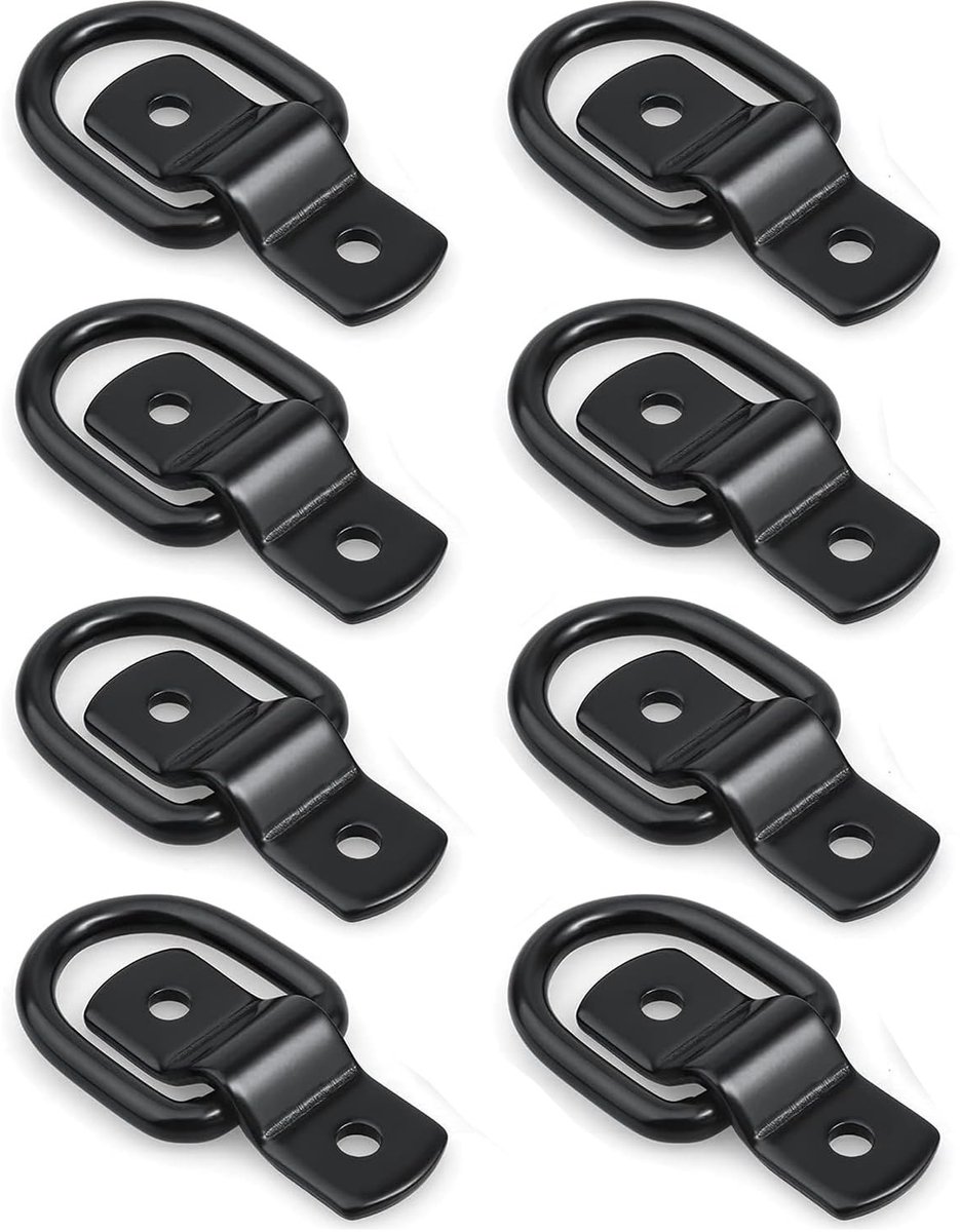 Dailygoods- Sjorbanden 8 Stuks - Heavy Duty - D-ring Bevestiging - Sterk en Duurzaam - Anti-corrosie - Eenvoudig te Installeren - Ankerpunten