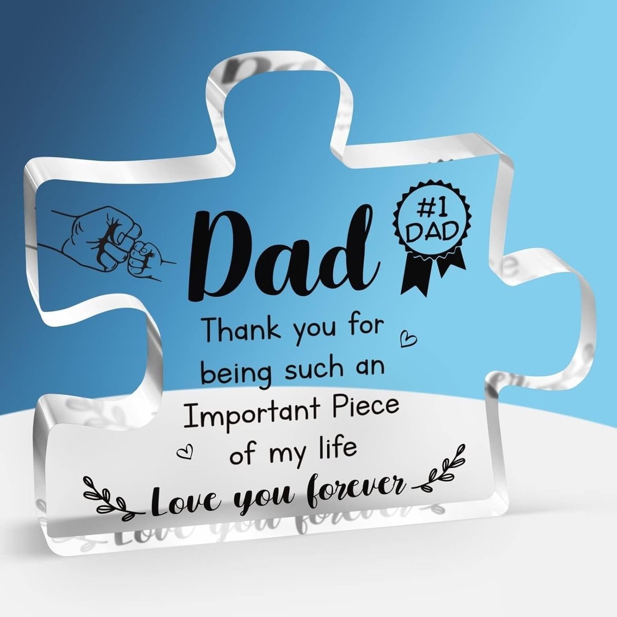 Dailygoods- Acryl Blok Gegraveerd - Verjaardagscadeau - Vaderdagcadeau - Cadeau voor Papa - Uniek Cadeau - 1 Stuk - Acrylplaatje