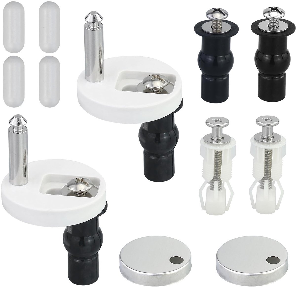 Dailygoods- WC-Brilbevestiging 6 Stuks - WC-Deksel-Afdichtingsbeslag 4 Stuks - Anti-Botsingsdemperstickers - Scharnieren - Toiletdekselhouder - Eenvoudige Montage - Toiletbrilbeslag