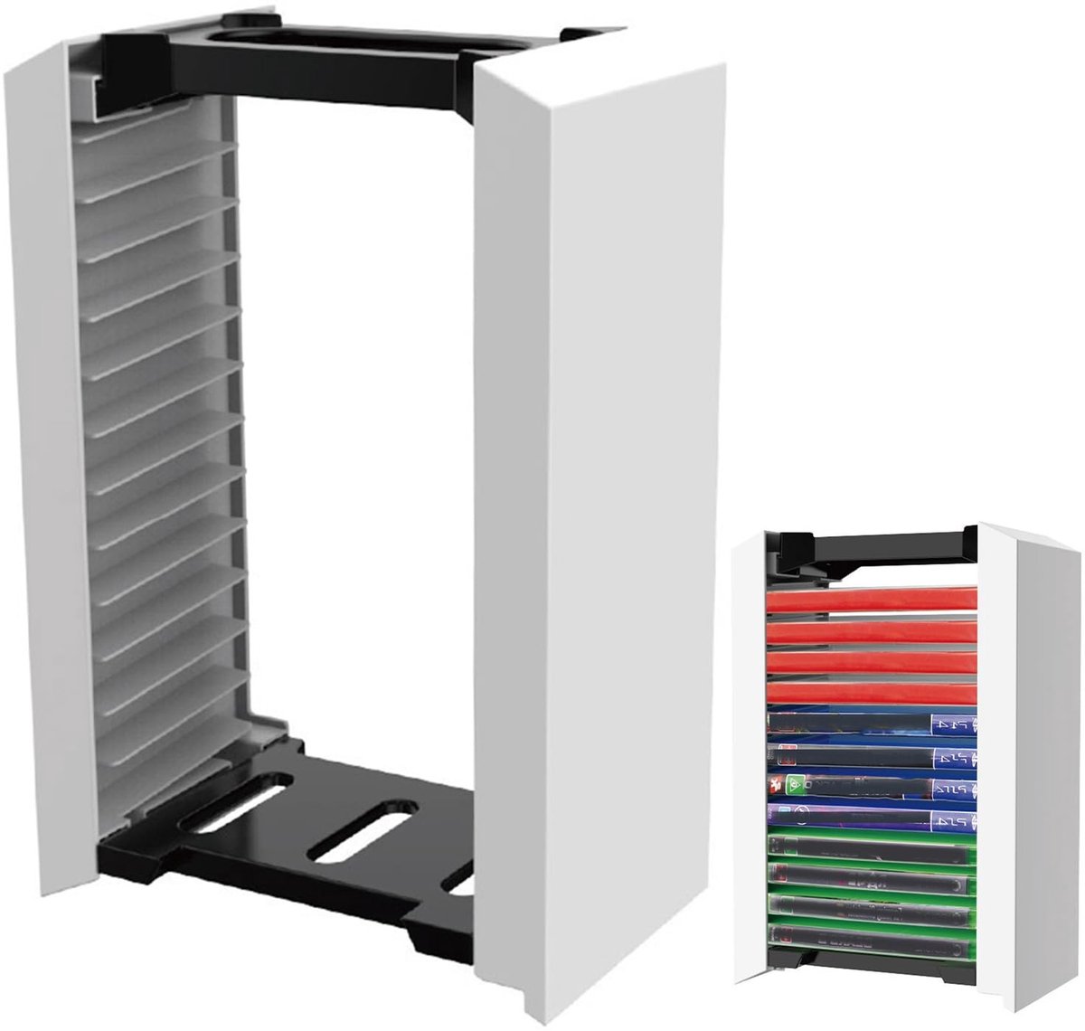 Dailygoods- Spelbox Opbergrek - Opslag voor 12 Speldiscs - Game-Accessoires Organizer - Duurzaam ABS-Materiaal - Eenvoudige Montage - Veilig en Georganiseerd