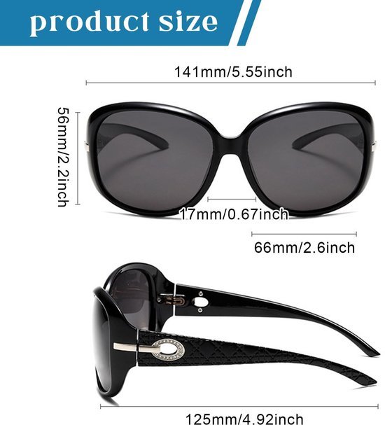 Zonnebril Dames Oversized - Gepolariseerde Zonnebril - UV400 Bescherming - Lichtgewicht Zonnebril - Vintage Zonnebril - Polycarbonaat Materiaal - Zonnebrillen van Zonnebril Dames — afbeelding 2