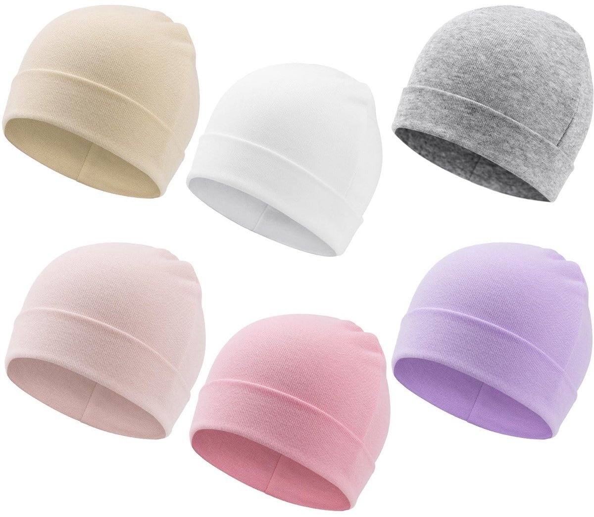 Dailygoods- Baby Beanie Zacht en Comfortabel - Gebreide Muts - 6 Stuks - Geschikt voor 0-6 Maanden - Voor Jongens en Meisjes - Essentiële Warmte - Babymuts