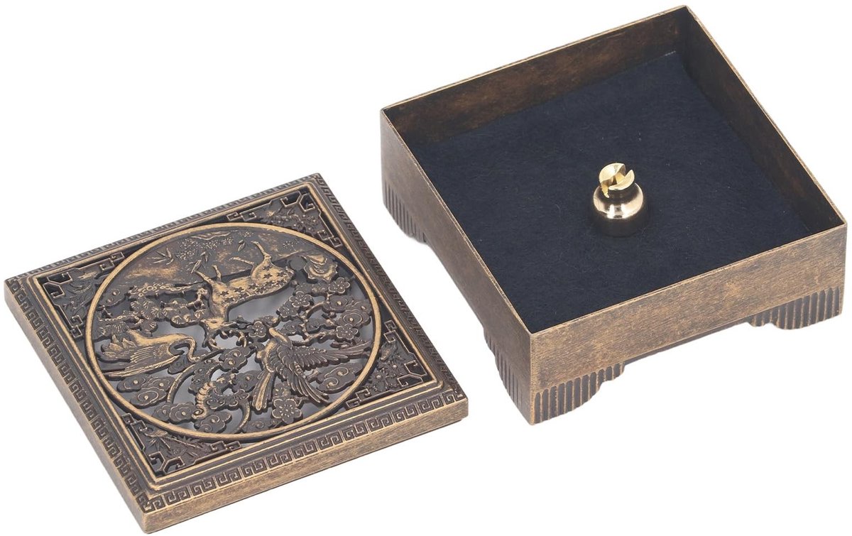 Dailygoods- Wierookbrander Vintage - Zinklegering - 8x8x4cm - Antiek - Retro-stijl - Elegante decoratie - Wierookhouder