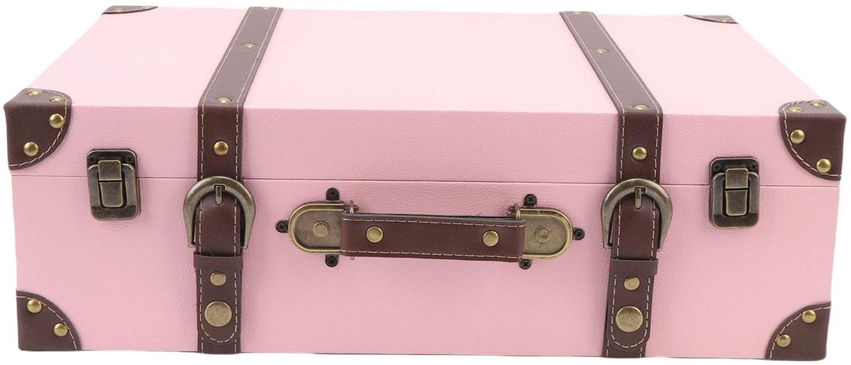 Dailygoods- Houten Koffer Vintage Charme - Decoratieve Koffer - Opbergkist - Retro - Fotografie Accessoires - Multifunctioneel Gebruik