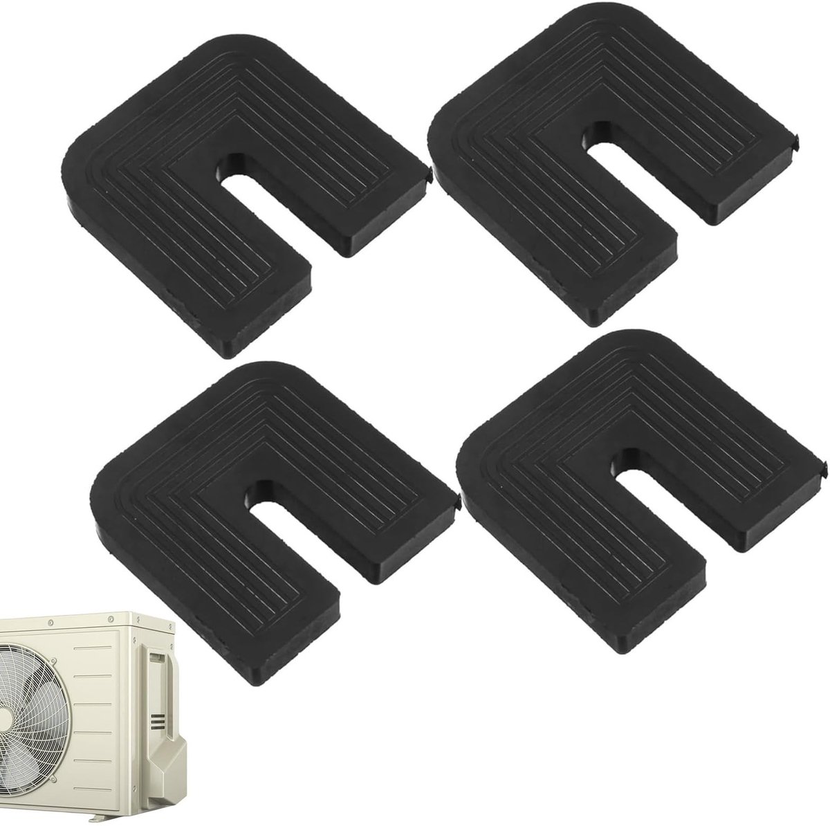 Dailygoods- Trillingsdemper Schokbestendig - Rubberen Trillingsdemper - Antislip Voetkussen - 4 Stuks - Hoogwaardig Materiaal - Anti-vibratiematten
