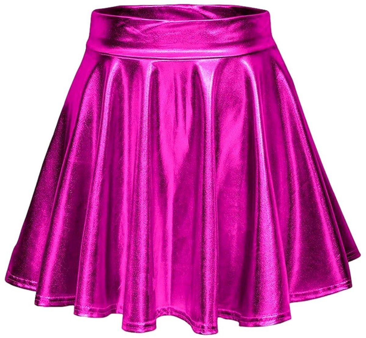 Dailygoods- Metalen Rok - Hoogwaardige Stof - Korte Plooirok - Feest/Carnaval - Cosplay - Elastische Tailleband - Lichtgewicht - Feestrok