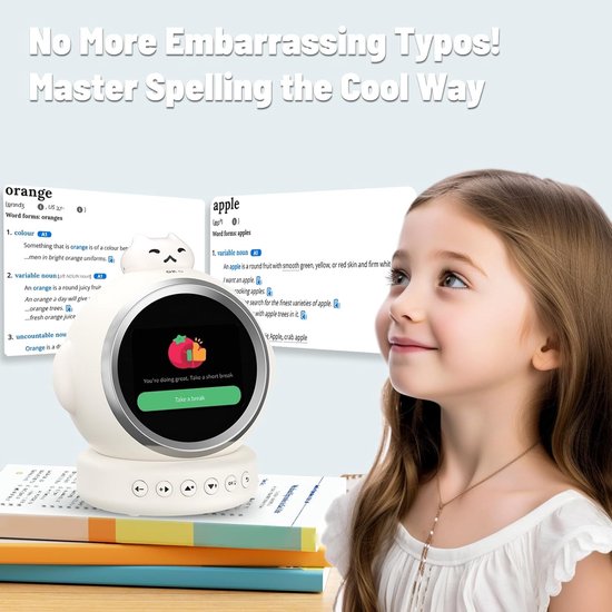 AI Kids Wekker met ChatGPT - Smart Voice Control Wekker voor peuters, Ok-to-Wake Sleep Trainer met nachtlampje, muziek en tijd leren, cadeau voor jongens meisjes van 3-12 jaar — afbeelding 4