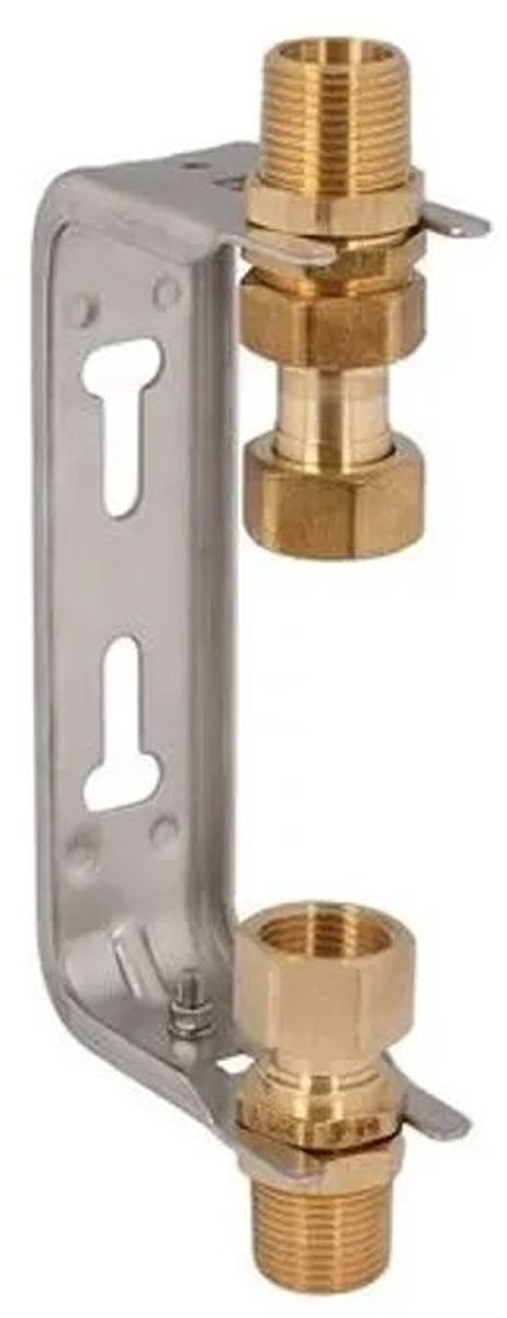 Schlösser Armaturen JS Watermeter-inbouwbeugel, met stijgbuis, met schroefverbinding, star, mit continu debiet Q3=4m^3/h, 1'' x 1'', van roestvrij staal, 0022702500001