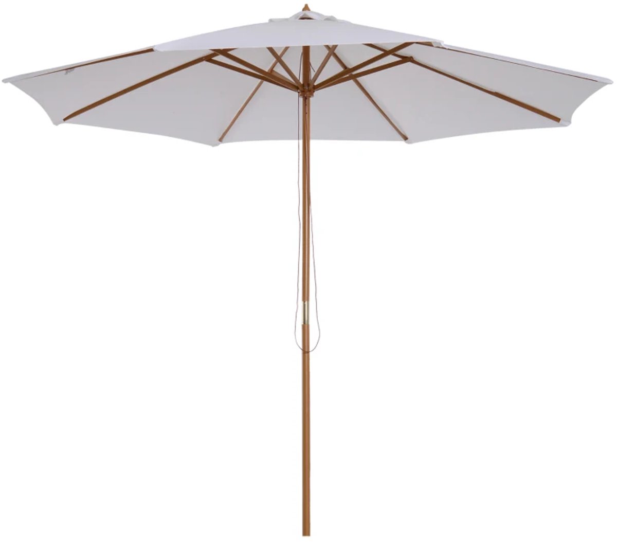 Premium Parasol - Tuinparasol - Stokparasol - Ø 300 cm - Strandparasol - Marktparasol - Kantelbaar & Verstelbaar - Weerbestendig - UV-Bestendig - Strand, Balkon, Terras & Tuin - Wit