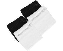 Sosoport 4pcs Wristband Sport Wrist Wallet Men Wallet Purses Zipper Sweatband Wrist Bag with Zipper Pocket for Wrist Key Resealable Bag Cotton Storage Mens