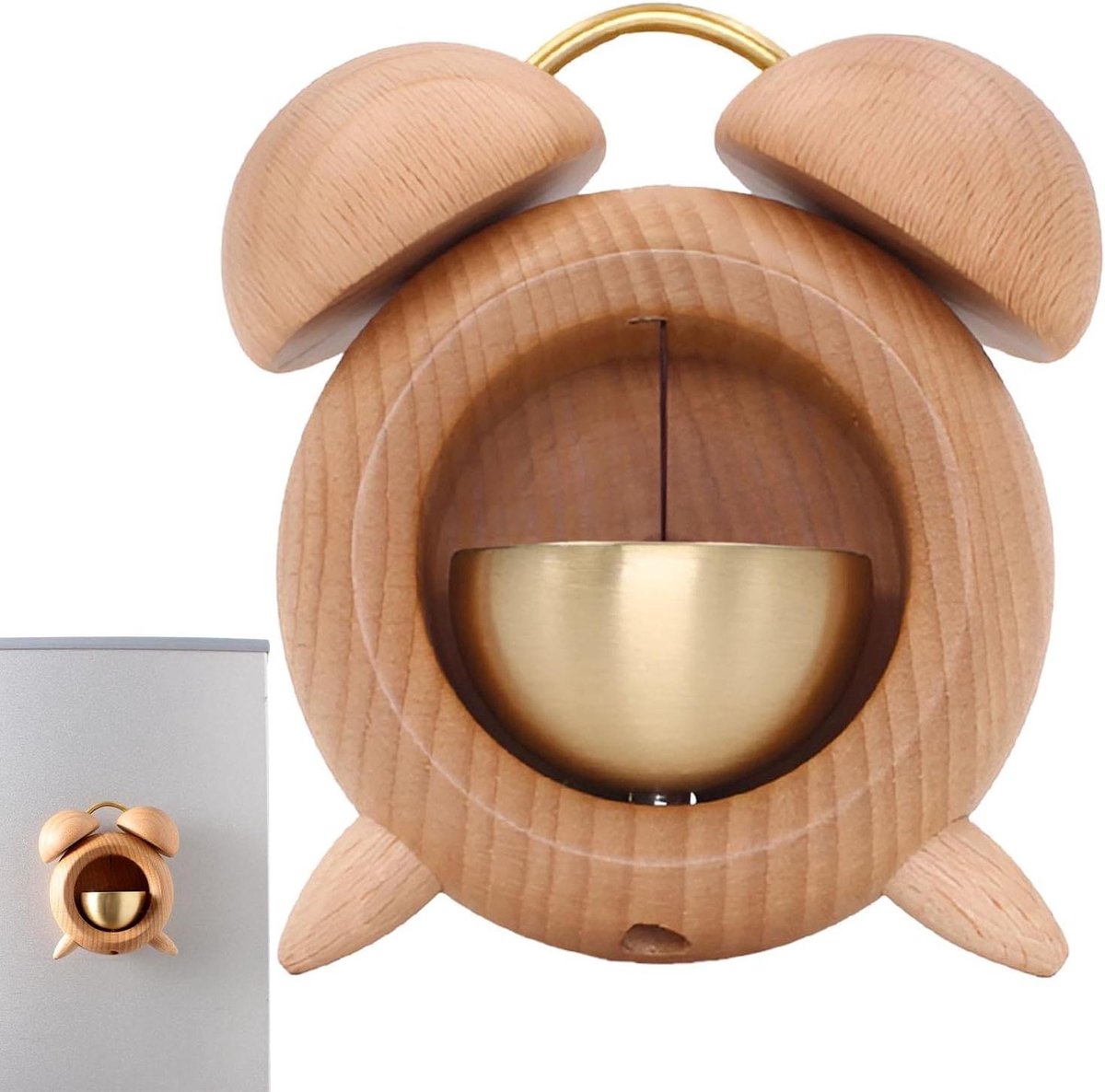 Houten Deurbel - Kamer Chime - Geluidsdecoratie - Magnetische Bevestiging - 9 x 7.5 cm - Meerkleurig