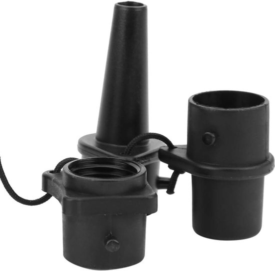 Ventieladapter Set - Boot Connector - Watersport Accessoires - Vier Connectoren - 10 x 8 x 4 cm - Zwart — afbeelding 3