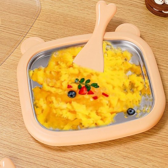 IJsmachine, roestvrij staal, handmatig direct invriezen, thuis opgerolde set voor dessert, snack, thuis, keuken, commercieel, kinderen, volwassenen, familieplezier — afbeelding 3