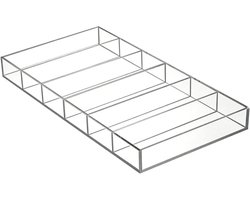 Pssopp Opbergcontainers 6 Slots Acryl Brillenstandaard Zonnebril Display Lade voor Ijdelheid Zonnebril Organisator, Organisator (duidelijk)