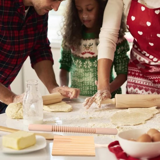 Pastamaker Gereedschap Set - 9 Delig - Zelf Pasta Maken - Handgemaakt Keuken - 9 Stuks - Houtkleurig — afbeelding 2