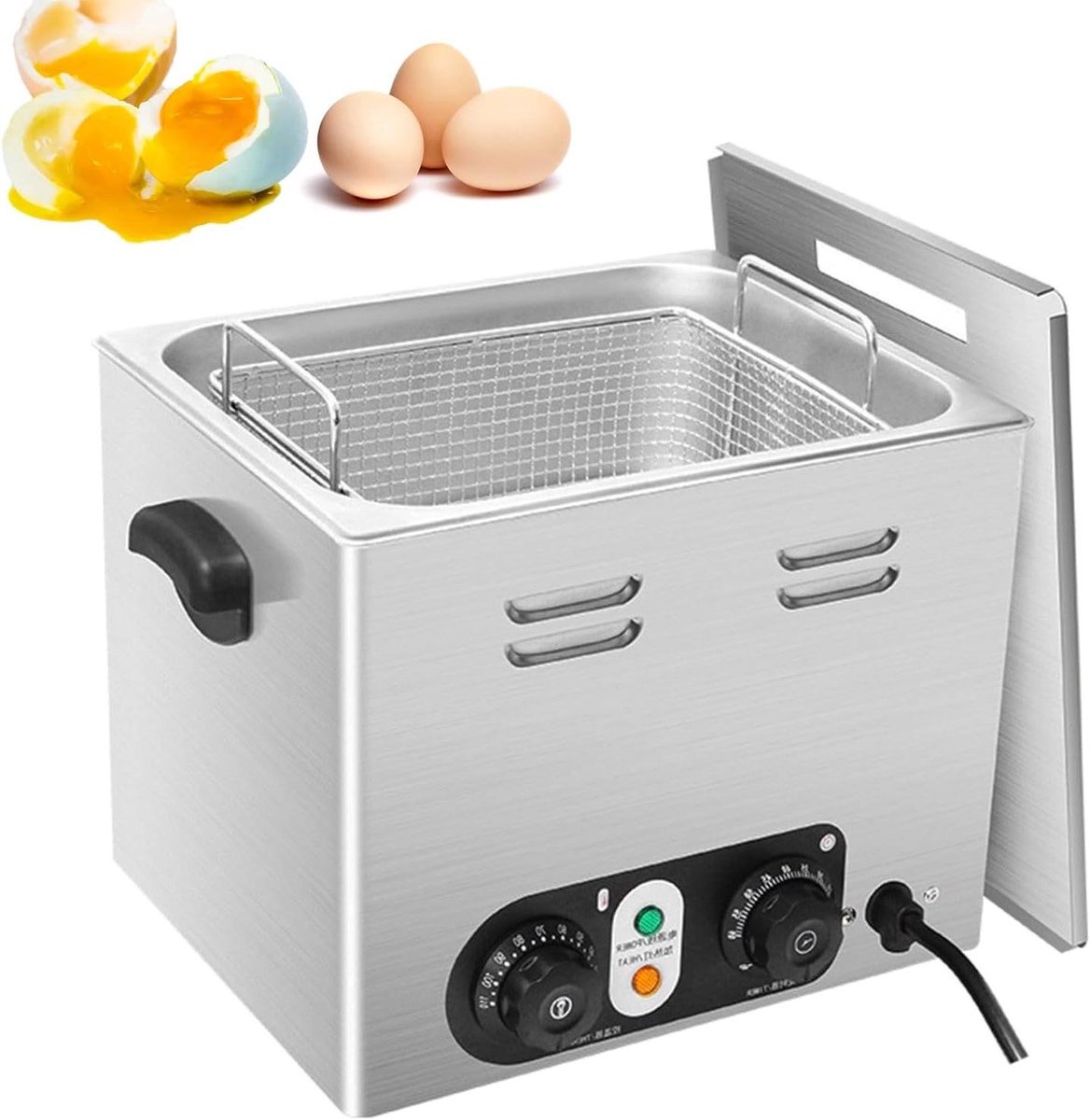 Elektrische Eierkoker Eierstomer Professioneel Grote Partijen Koken Roestvrij Staal 45 Eieren Zilverkleurig