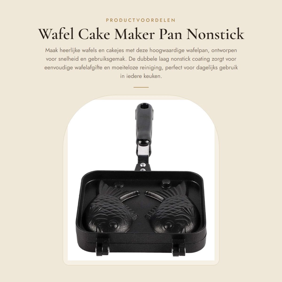 Dailygoods- Wafelmaker Dubbele Laag - Antiaanbaklaag - Aluminium Legering - Snelle Verwarming - Persoonlijke Pan - Eenvoudige Reiniging - Wafelpan
