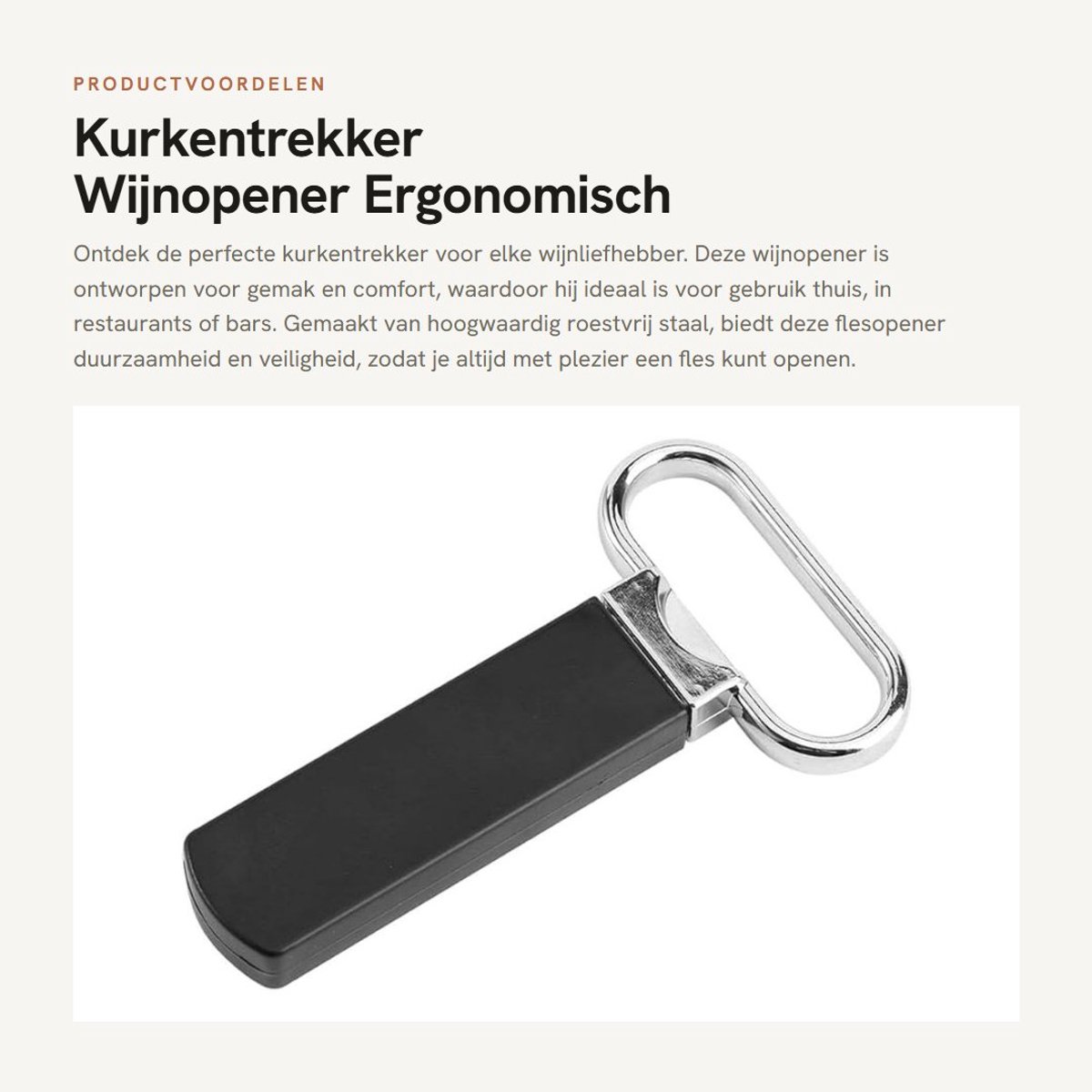 Dailygoods- Kurkentrekker Premium Roestvrij Staal - Flessenopener - Wijnopener - Ergonomisch Ontwerp - Beschermhoes - Duurzaam Gebruik - Flesopener