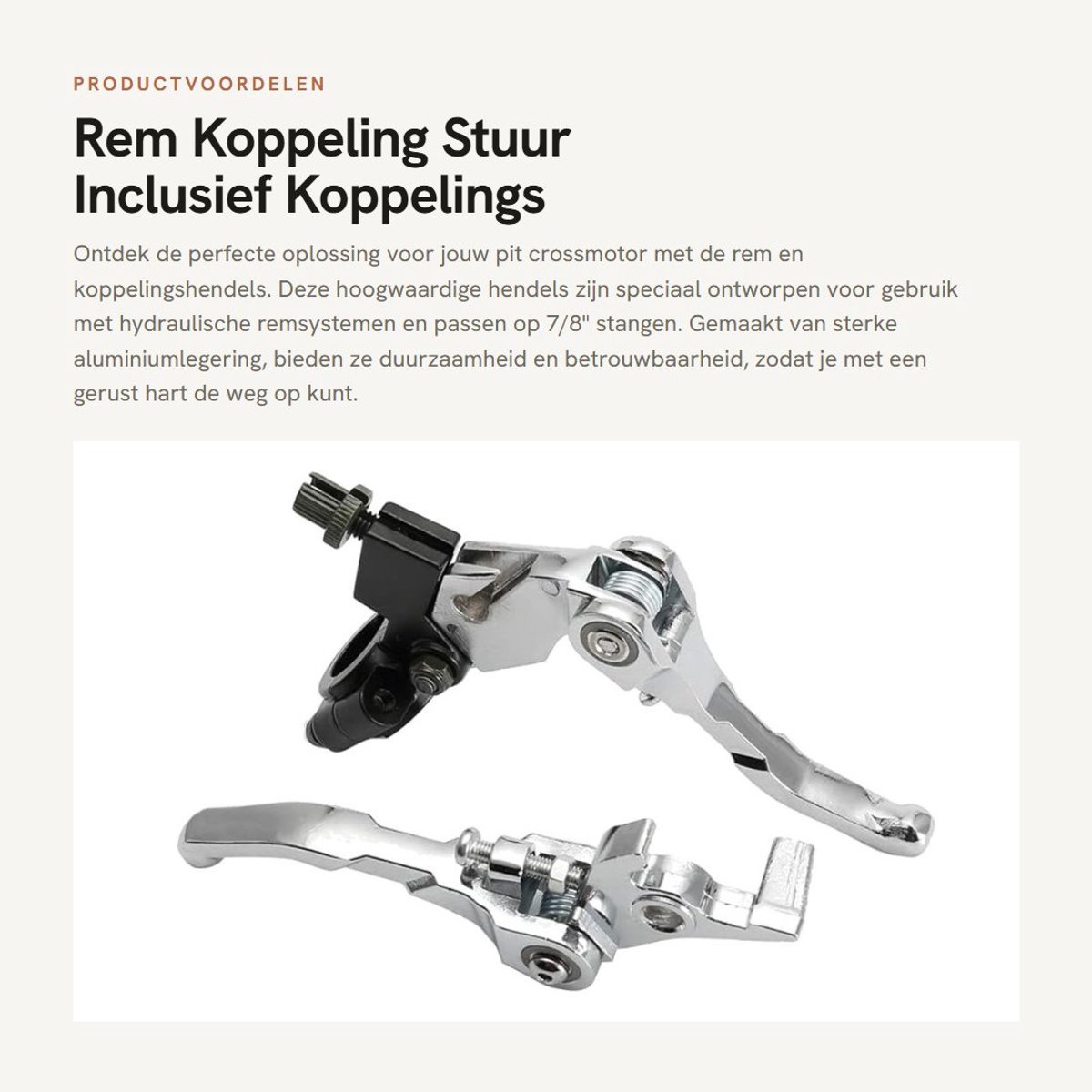 Dailygoods- Remhendels Aluminiumlegering - Inklapbare Remhendel/Koppelingshendel - Geschikt voor 7/8" Staven - Hydraulische Remsystemen - Duurzaam - Eenvoudige Installatie - Motorremhendels