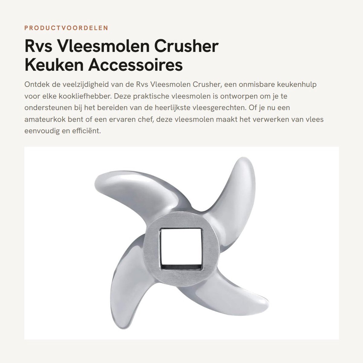 Dailygoods- Vleesmolen RVS - Vleesmolen Mes - Keuken Accessoires - Familie Assistent - Hoogwaardige Kwaliteit - Praktisch Ontwerp - Vleesmolenmes