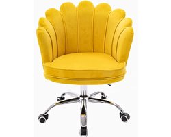 Cute White Swivel Office Chair - Velvet Upholstered Scale, Adjustable Dressing Table and Office Chair for Girls and Women - Perfect for Bedroom, Living Room and Home Office