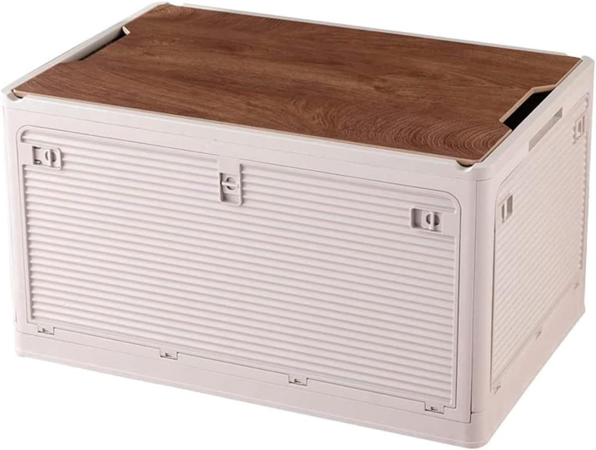 Grote Opbergdoos - Opvouwbare Bak - Kampeer Organizer - Deksel als Tafel - 515 cm Lengte - Khaki