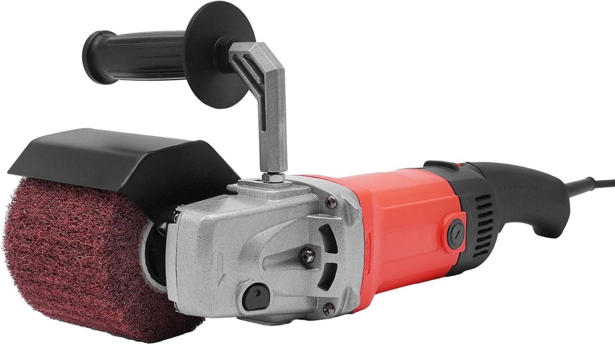 Slijpmachine Borstelmachine - Metaalbewerking Apparaat - Oppervlakken Bewerken - Instelbare Snelheid - 12x10 cm Wiel - Rood Zwart