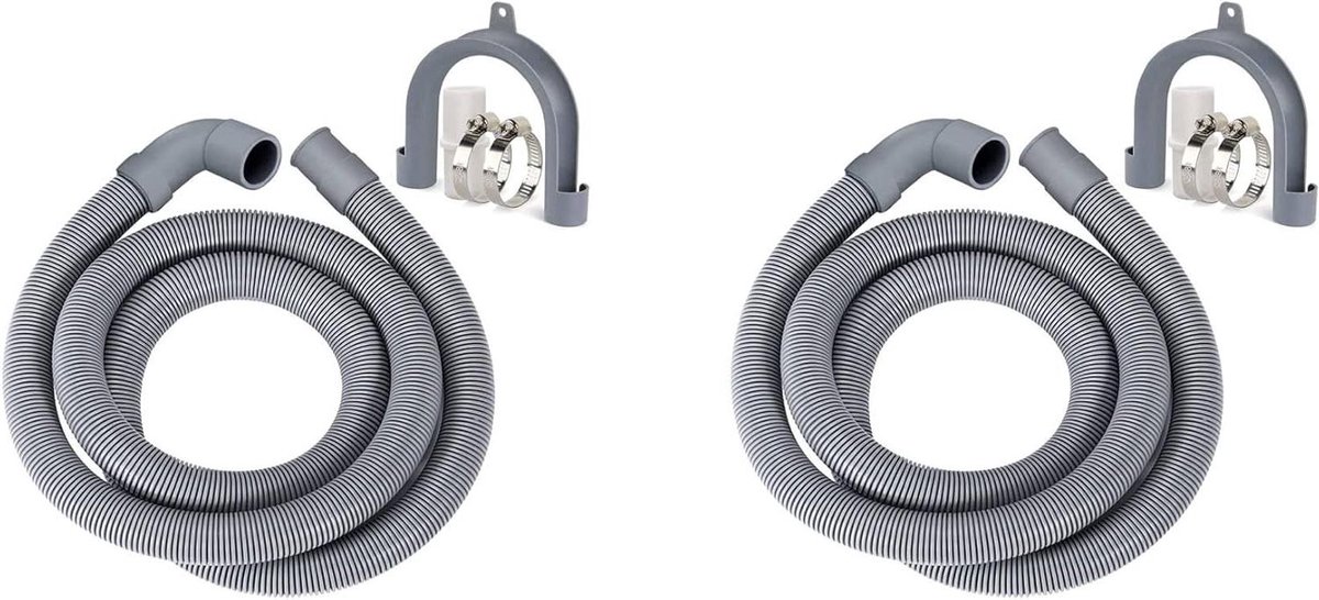 Wasmachine Afvoerslang - Slangverlenging - Apparaten Aansluiten - Hoge Flexibiliteit - 2.5 Meter - Grijs