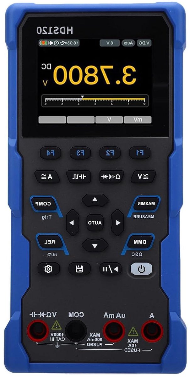 Digitale Oscilloscoop Multimeter - Handmeetinstrument Spanningsmeter - Elektronica Testen - CAT III 1000V Veiligheid - 2.8 inch Scherm - Grijs