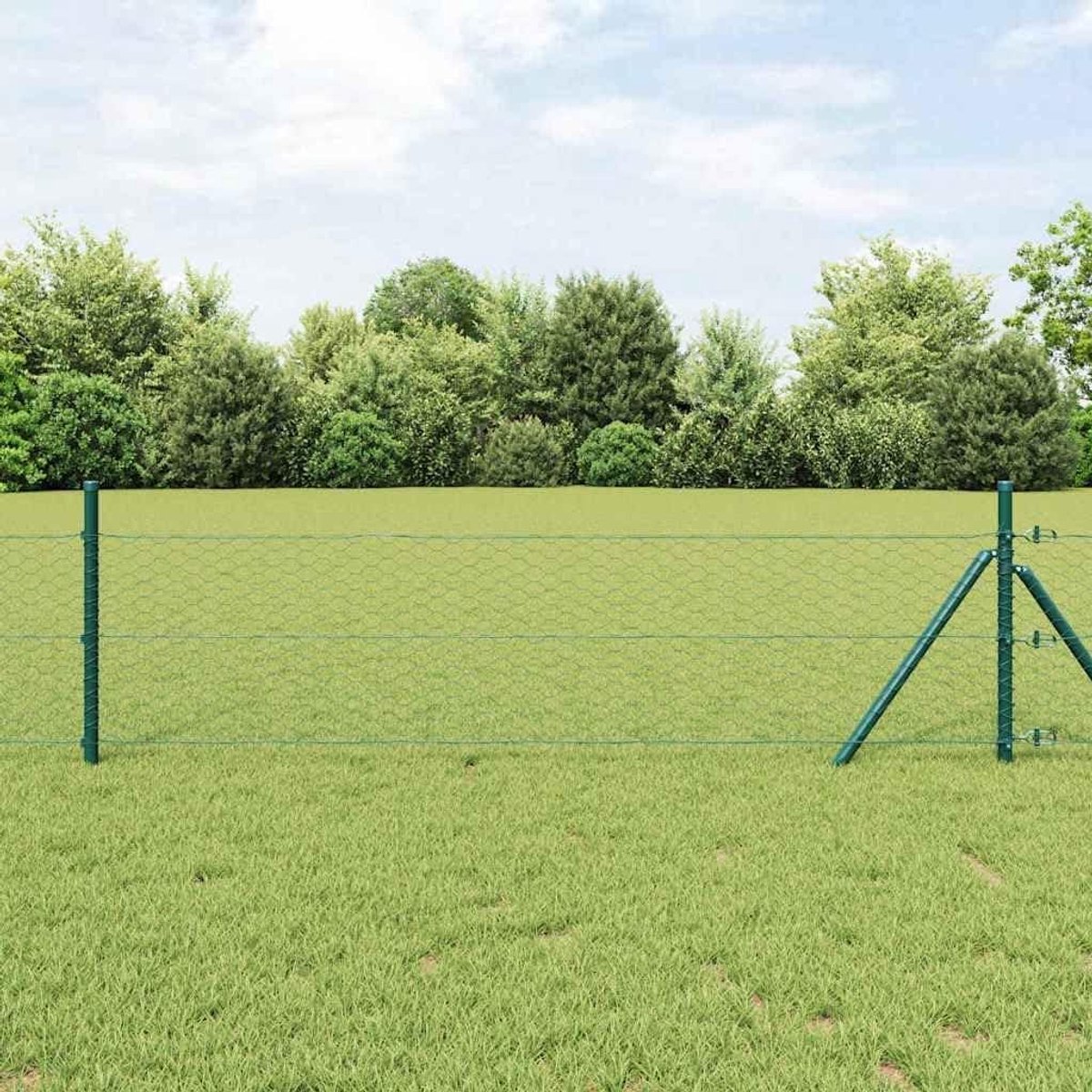 Tuinomheining - Draadhek tuinhek - Tuin afbakenen - Pvc-gecoat staal - 0.4 x 10 m - Groen
