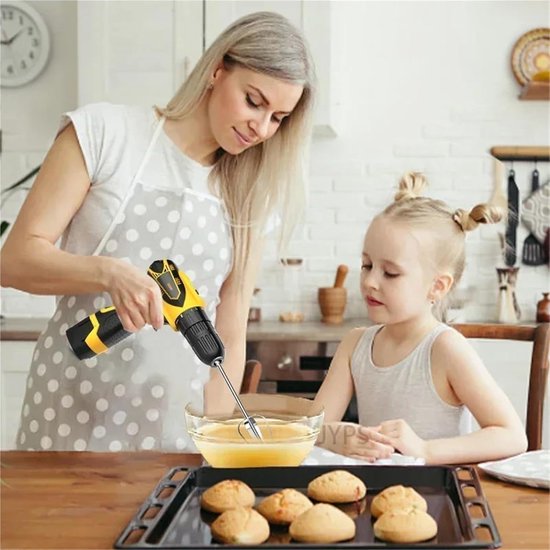 Keukenmixer set - Mixstaaf accessoires - Beslag maken - Temperatuurbestendig materiaal - 4 stuks - Zilverkleurig — afbeelding 2