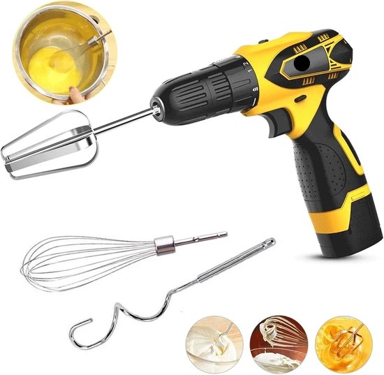 Keukenmixer set - Mixstaaf accessoires - Beslag maken - Temperatuurbestendig materiaal - 4 stuks - Zilverkleurig — afbeelding 5