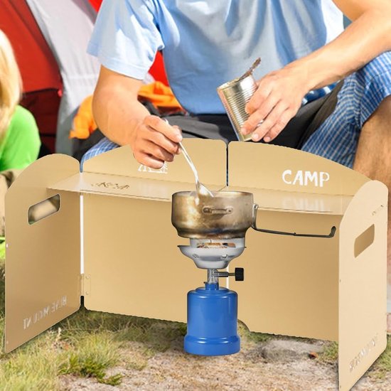 Camping Kooktoestel Windscherm - Opvouwbaar Windscherm Koker - Buiten Koken - Energiebesparend Vlamcontrole - 46.2 x 38.4 x 7.9 cm — afbeelding 2
