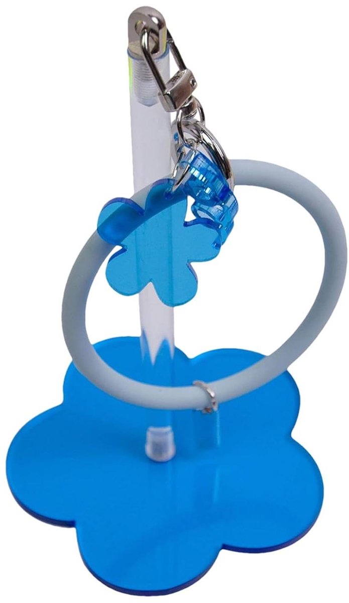 Draadhouder Polsband - Garen Organizer - Breien Haken - Verwardingsvrij - 17 cm Buitendiameter - Blauwe Bloemen