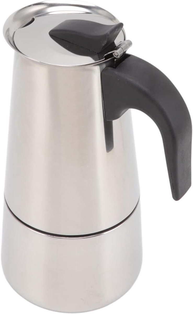 Koffiezetapparaat - Espressomachine - Thuis Koffie Zetten - Roestvrij Staal - 4 Kops - Zilver
