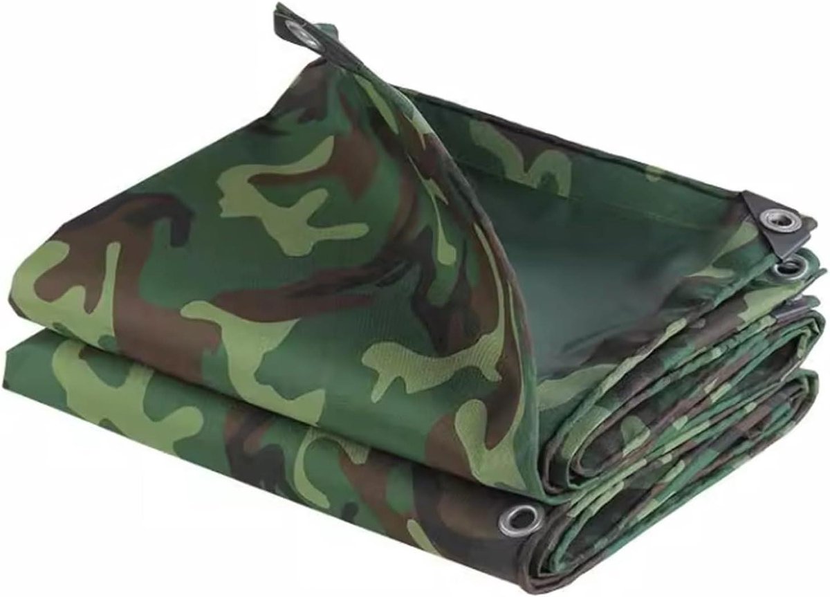 Groen Camouflage Zeil - Waterdicht Dekzeil - Buiten Beschermen - Versterkte Randen - 450gsm Zwaar - Groen