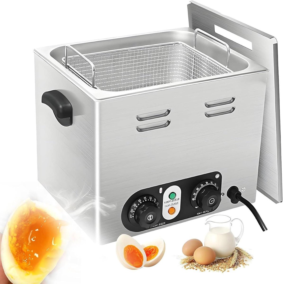 Commerciële Eierkoker - Elektrische Eierpocheerder - Grote Hoeveelheden Koken - Temperatuurregeling Timer - 45 Eieren Capaciteit - Zilver
