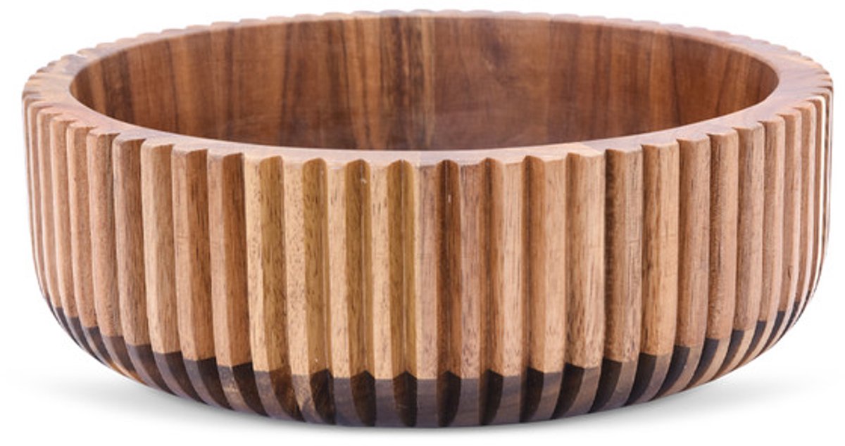 Acaciahouten Kom Ø 26 x 8 cm – Decoratieve Houten Fruitschaal & Serveerkom