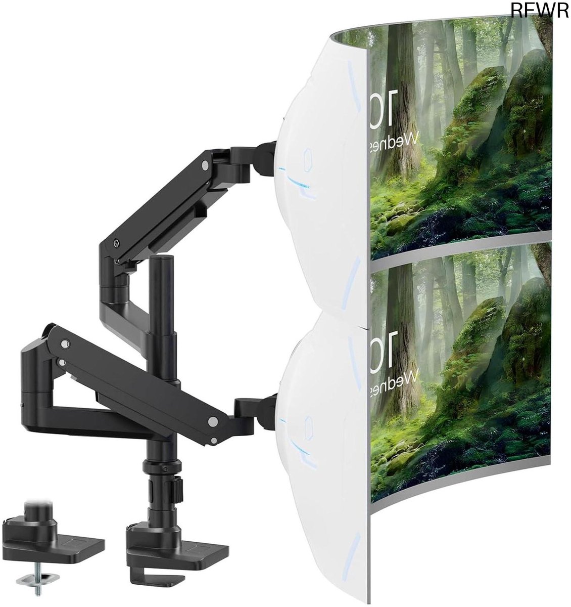 Monitor Arm - Bureau Mount - Productiviteit Verhogen - Gasveer Verstelbaar - Tot 49 Inch - Zwart