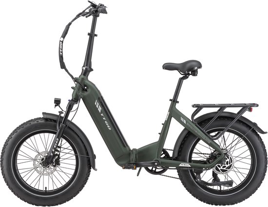 TTGO F6 Bost Elektrische Fiets - 48V 18Ah Lithium Accu - Actieradius tot 140 km - Opvouwbaar - 20×4.0 inch Fatbike Banden - Hydraulische Schijfremmen - 48V 250W Achterwielmotor - Verende Voorvork met Lock-out– Elektrische Stadsfiets –Groen van TTGO — afbeelding 2