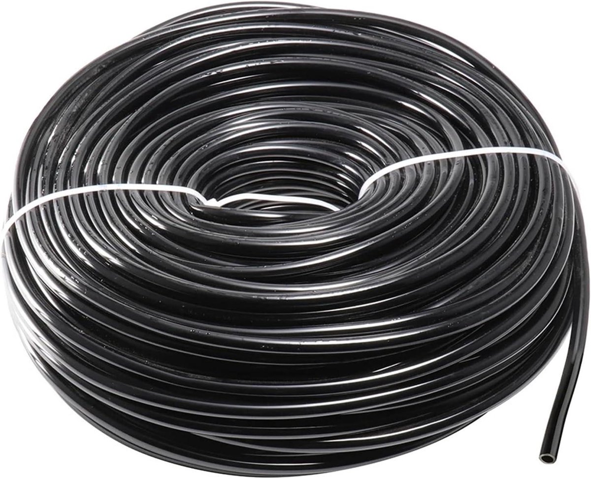Tuinslang PVC - Druppelsysteem slang - Planten water geven - Oliebestendig - 60 meter - Zwart