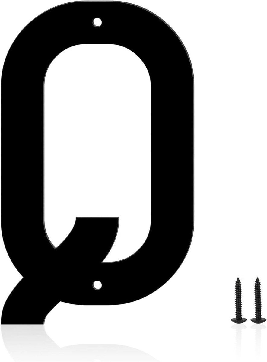 Metalen Huisnummer - Zwarte Letter - Adres Aangeven - Modern Design - 5 Inch - Mat Zwart