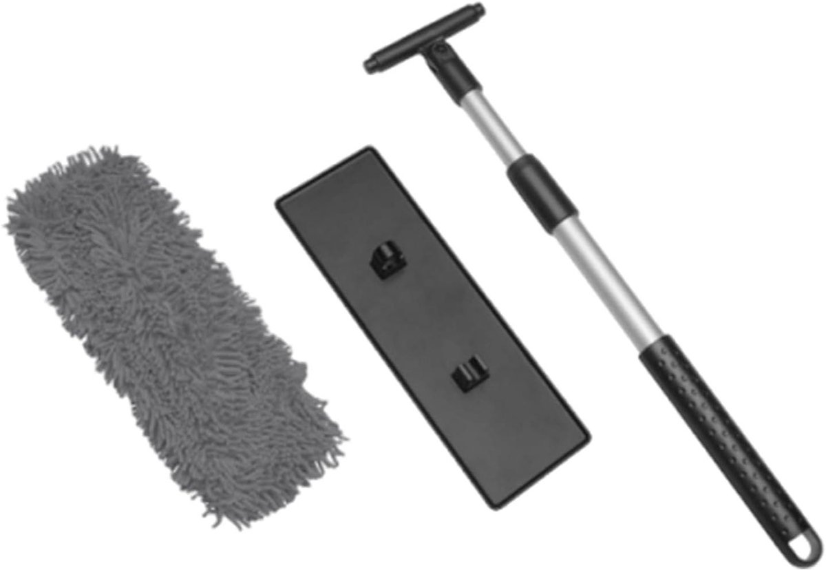 Voorruit Reiniger - Auto Wasmop - Voertuig Onderhoud - Telescopische Handgreep - 36-60 cm - Grijs