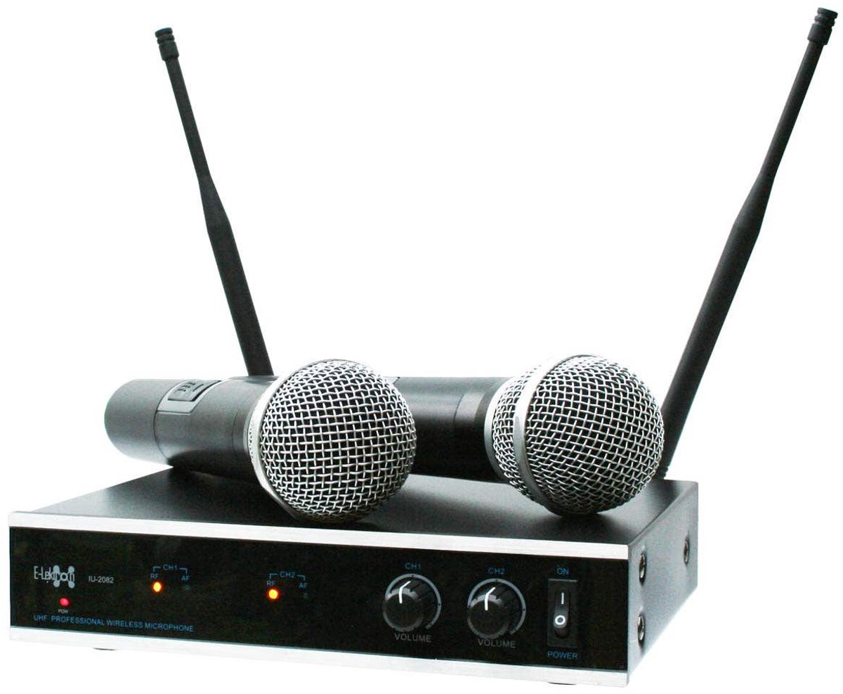 E-Lektron IU-2082 draadloze UHF microfoonset - 2 handmicrofoons