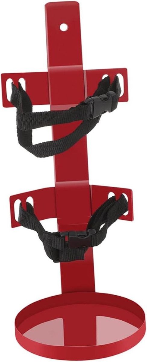 Brandblusser Houder - Wandmontage Beugel - Veilige Opslag - Verstelbare Bandjes - 45x19x19cm - Rood