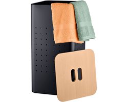 Wasmand - 55 l - met gaatjes - zwart-naturel