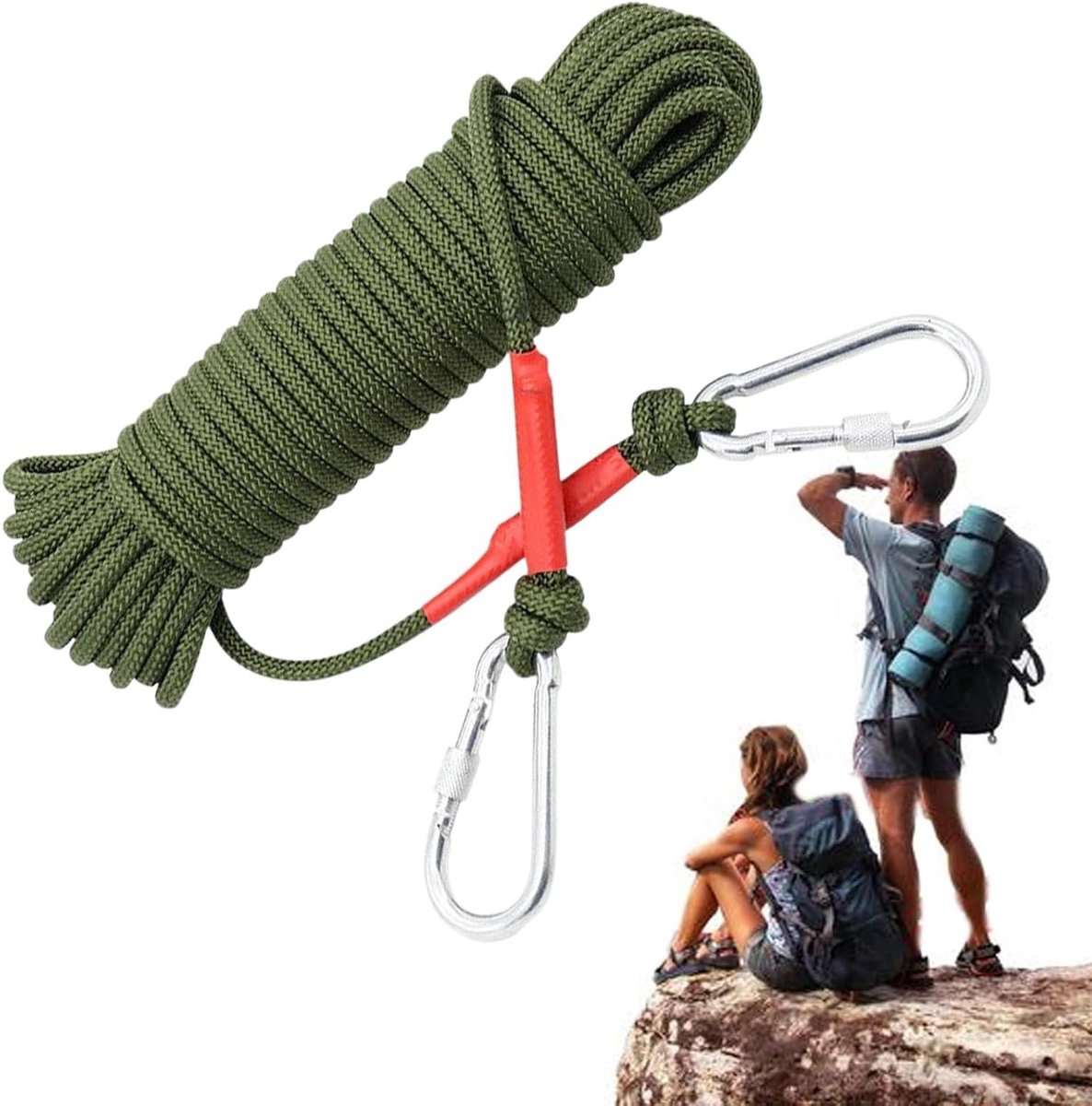 Statisch Klimtouw - Veiligheidskabel Nylon - Buitenavonturen - Versterkte Nylonvezels - 5 meter - Zwart