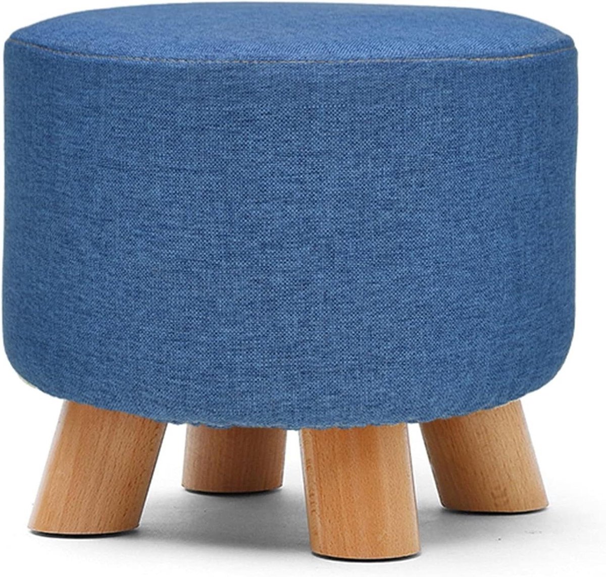 Gestoffeerde voetenbank - Ottomaanse kruk - Ontspanning thuis - Afneembare hoes - 28x28x25 cm - Blauw