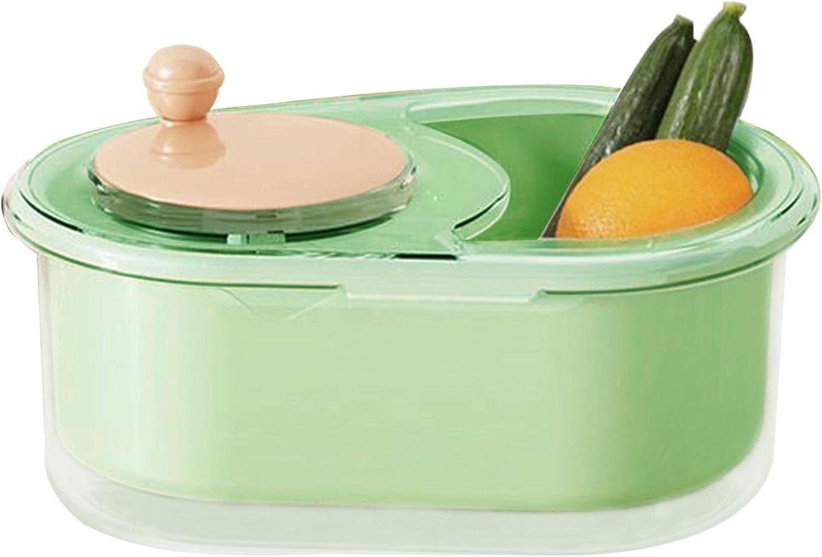 Slacentrifuge - Groente Droger - Salade Bereiden - Compact Deksel - 34 cm Lengte - Groen